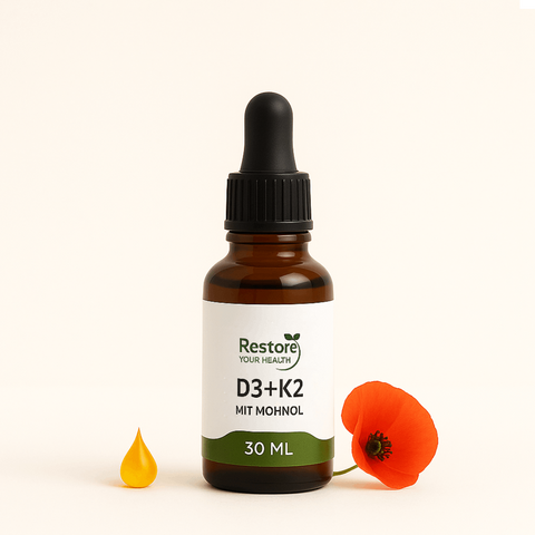 Vitamin D3+K2 mit Mohnöl